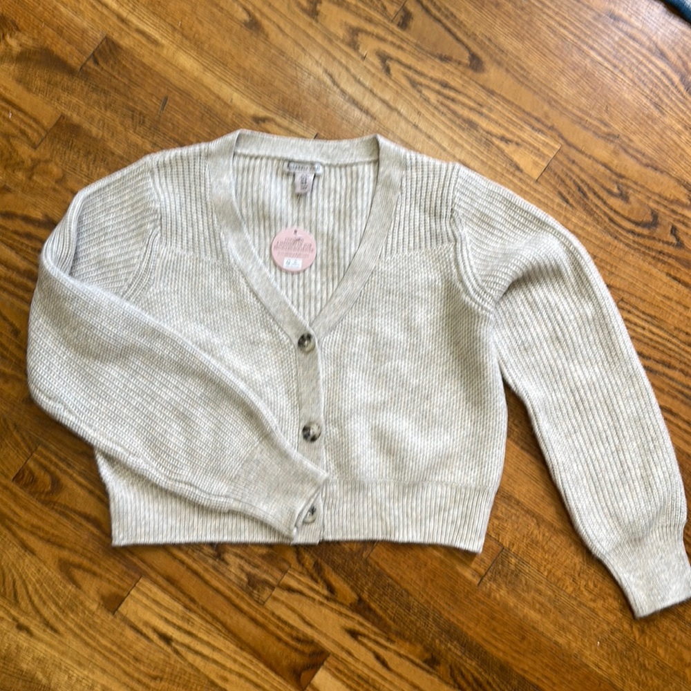 NWT Crop cropped cardigan sweater beige ivory mix size XL Sincerely Jules
